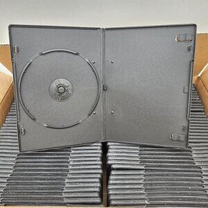 Empty Black Slim DVD Cases, Qty 75, Brand New